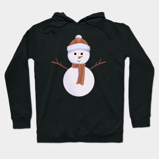 Christmas Snowman with Brown Scarf and Beanie. Hoodie